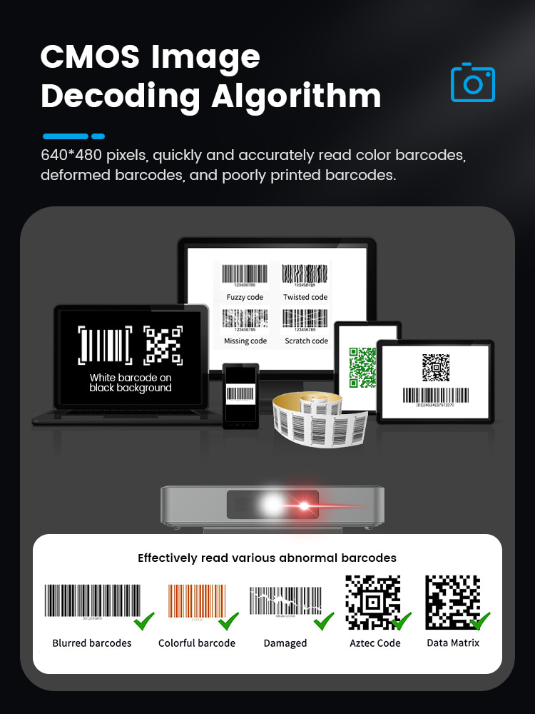 2d wireless card barcode scanner 