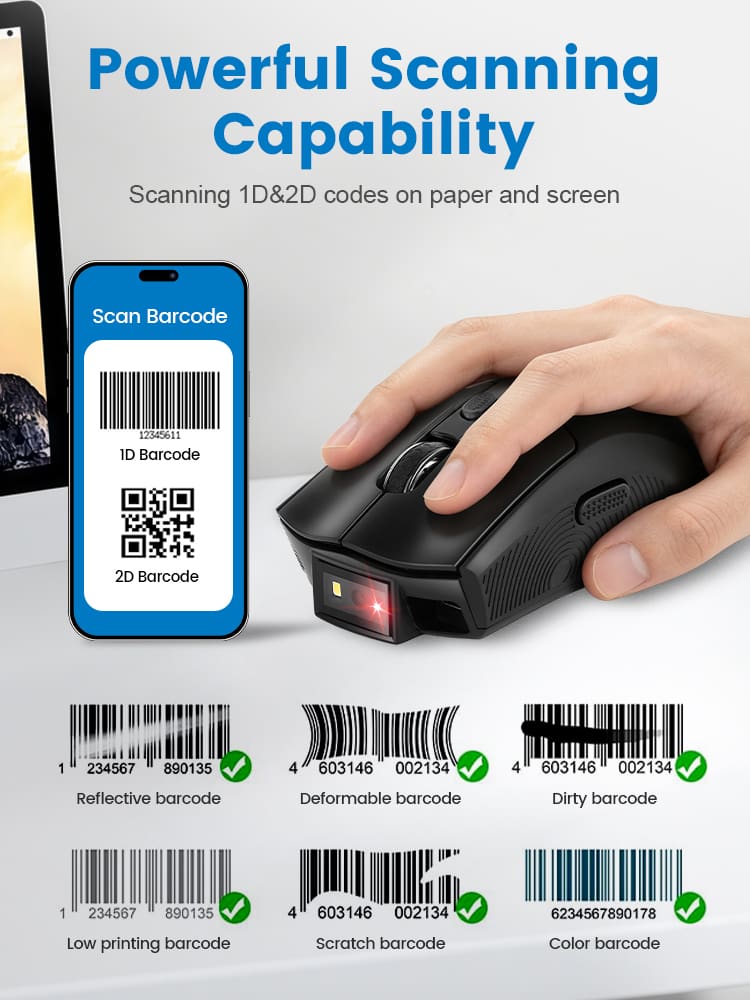 portable barcode scanner with memory