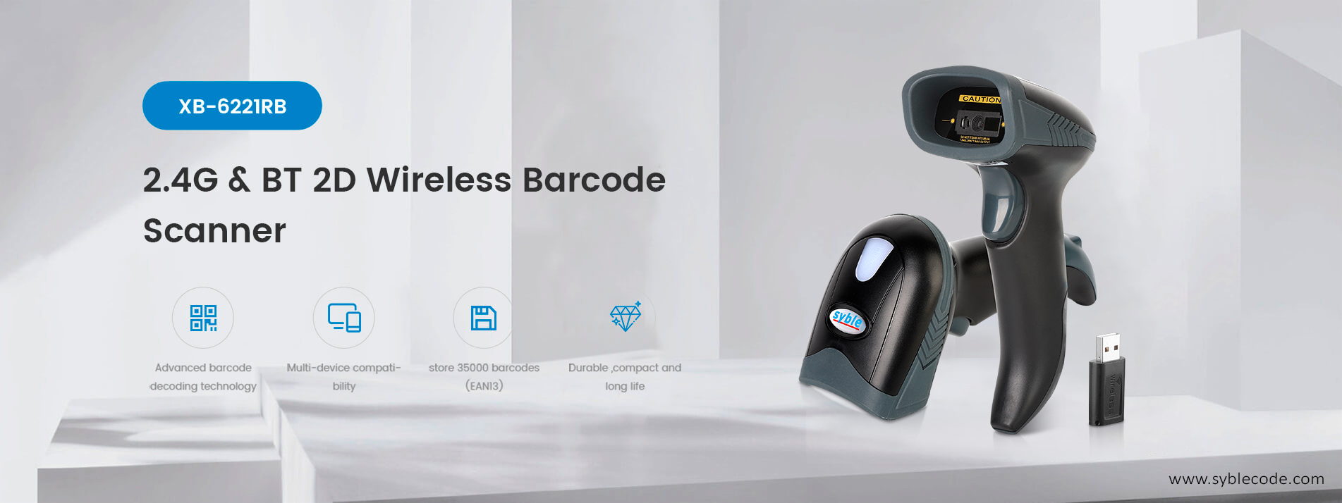 2.4G and BT 2D Wireless Barcode Scanner
